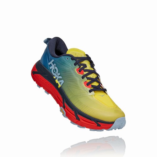 Hoka One One MAFATE SPEED 3 Trail Running Shoes For Men India Yellow/Blue IN-2763